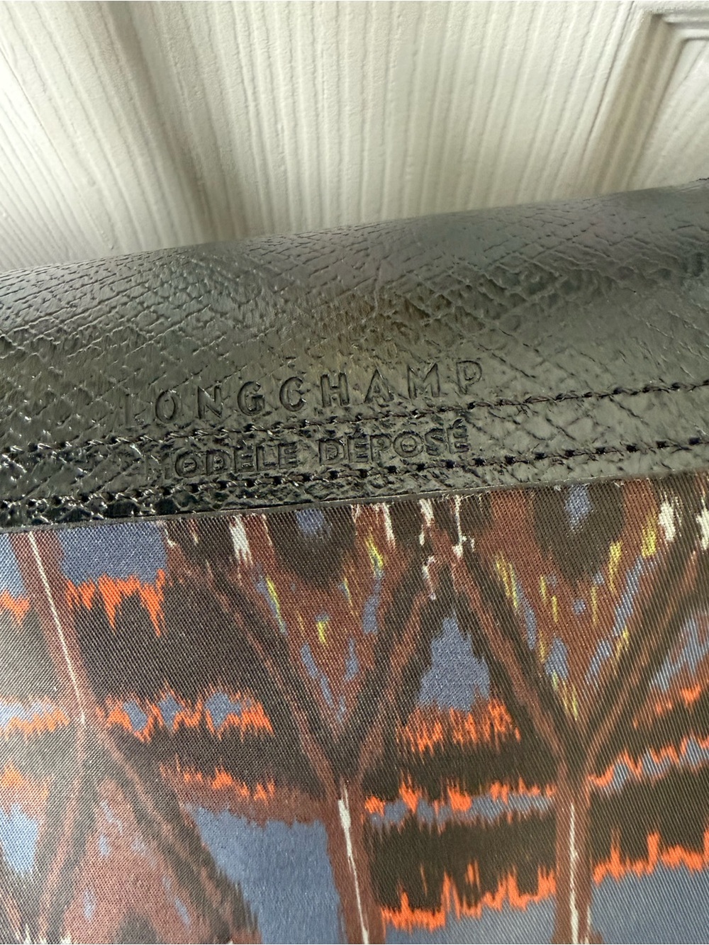 Longchamp Blue Brown Ikat Tote - Picture 7 of 9